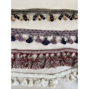 8+Yards Stuning Craft Curtain Sewing Tassel Fringe Trim PomPom Tassel Upholstery